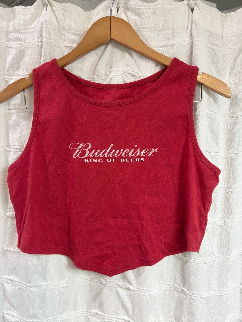 Women’s Budweiser King Of Beers Red Cropped Tank Top XL